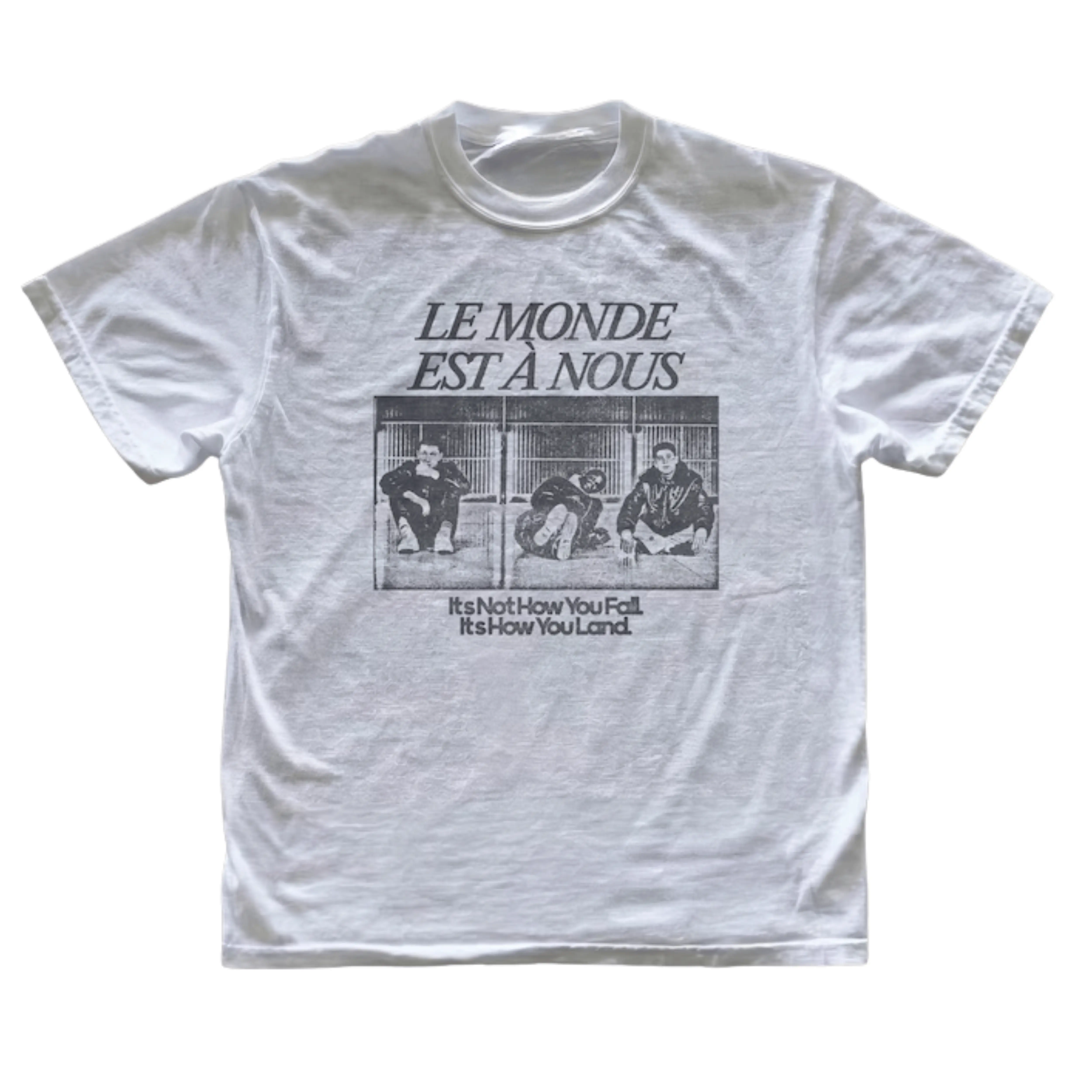 Gildan Men's and Women's T-shirt, Vintage La Haine Graphic Tee, Mathieu Kassovitz Movie Shirt, Vincent Cassel Top, Le Monde Est A Nous Apparel, How You Land Quote, 90s French Cinema Merch, Bootleg Film Tee, Gift for Cinephiles, Unisex Streetwear