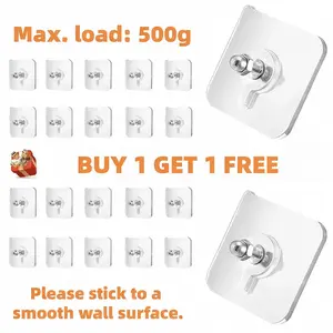 BUY 10 GET 10 FREE  20PCS Adhesive Frame Hooks Wall Mount Self-Adhesive Hooks Suitable for Bathroom and Kitchen Decoration