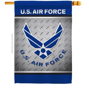 Breeze Decor H108421-BO US Air Force House Flag Armed Forces 28 x 40 in. Double-Sided Decorative Vertical Flags for Decoration Banner Garden Yard Gift