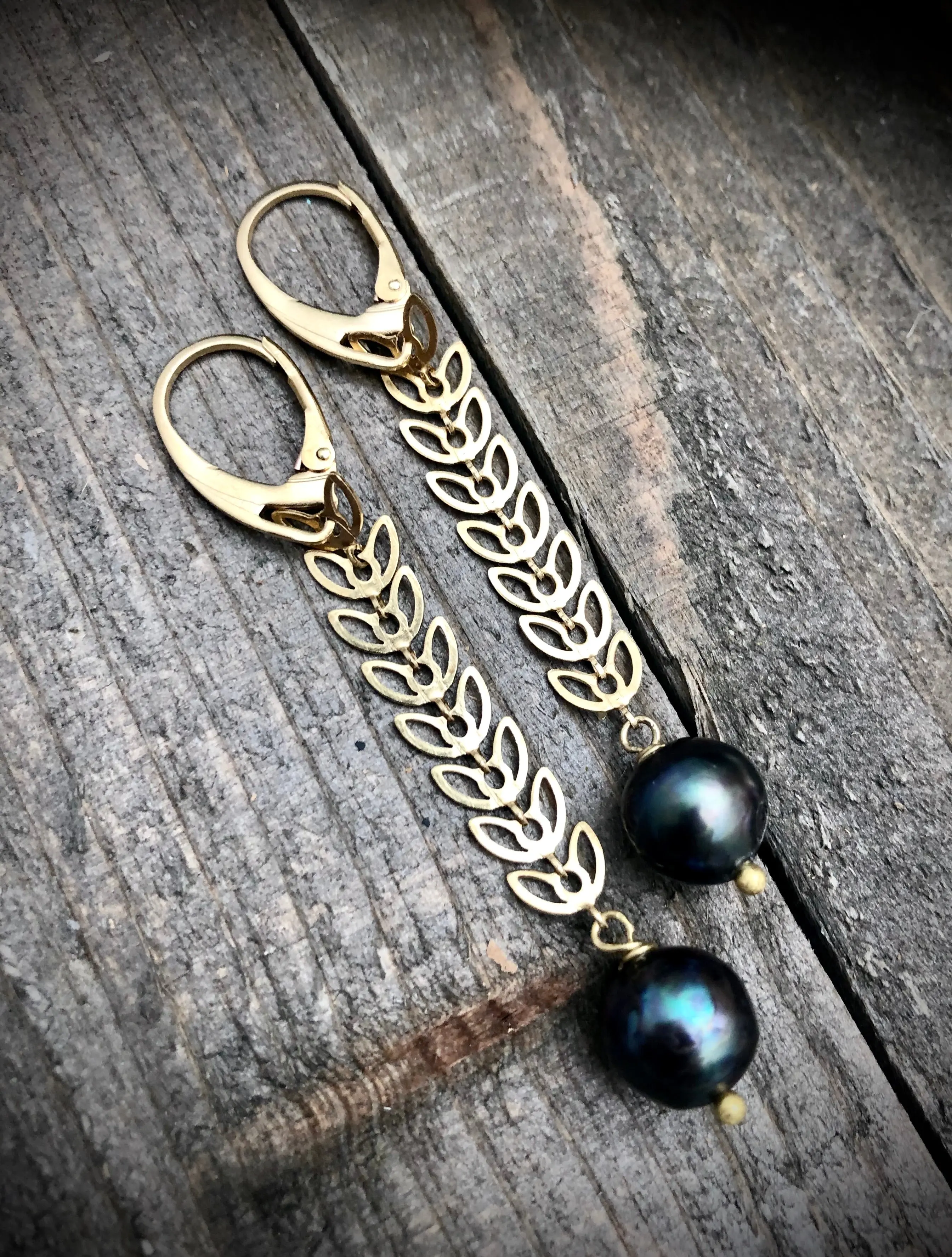 Peacock Pearl Earrings