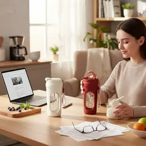 Portable Fashion Electric Stirring Cup, USB Rechargeable Automatic Mixer, Dual-Use Shaker Bottle with Handle, Portable Blender, Ideal for Office Kitchen Outdoor