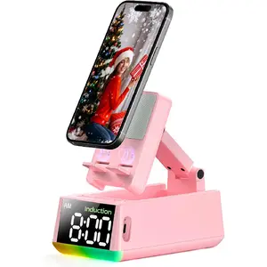 Bluetooth Speaker Birthday Gift for Women:Induction Cell Phone Stand HD Sound 2026 Graduation Gifts Her College Dorm Essentials,Anti-Slip Phone Holder Gadget Mom Wife Girlfriend Teen Girls(Pink)