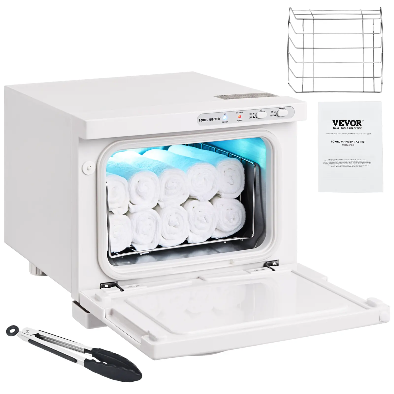 VEVOR Hot Towel Warmer,  8L Spa Hot Towel Warmer Cabinet, 2-in-1 Towel Warmer with Stainless Steel Rack, Holds up to 16 Towels, All-round Heating for Facials, SPA, Massage, Salon, Bathroom, Esthetician