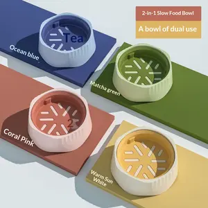 SVE Dog Slow Food Bowl Pet 2-in-1 Anti-Tipping Dog Bowl Cat and Dog Supplies Plastic Non-Slip Dog Basin Custom 3D Holographic Memorial Box