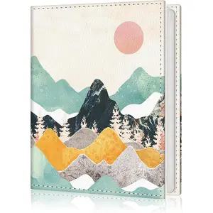 Photo Album 4x6, 56 Pockets Small Picture Book Aesthetic Mountain Sunset, Personalized Large Capacity Mini PU Leather Picture Album Gift for Family Graduation Wedding Travel