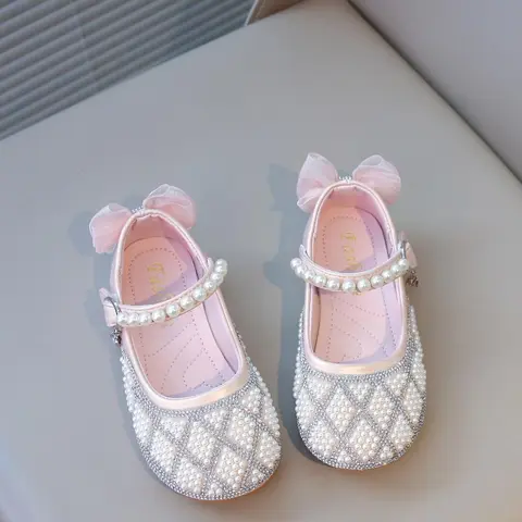 Rhinestone Decorated Bowknot Design Flat Shoes, Fashionable Glittering Flat Shoes for Girls, Casual Comfortable Princess Shoes for Daily Wear, Dollshoes, Fashionable Flats