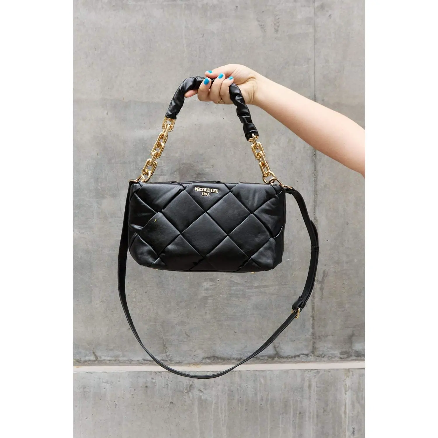 Nicole Lee USA Cassette Woven Satchel Crossbody Bag