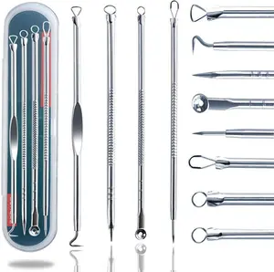 Blackhead Remover Pimple Comedone Extractor Tool Best Acne Removal Kit - Treatment for Blemish, Whitehead Popping, Zit Removing for Risk Free Nose Face Skin with Case（Sliver）