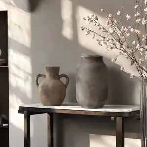 Classical Style Ceramic Vase, Retro Nostalgic Design, Multi-Scene Ornament, Fillable Water Flower Vase, Multi-Purpose Arrangement Decor