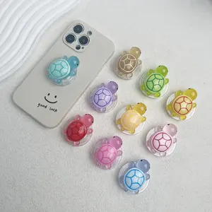 2 Pcs、3 Pcs、1 Pcs Glow-in-the-Dark Turtle Phone Holder Mini Resin Turtle Design Expandable Folding Stand Non-Slip ABS Grip for Mobile Devices
