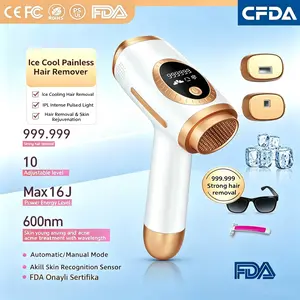 IPL Hair Removal Device At Home Ice Cooling Painless Laser Hair Remover, SHR Mode, Dual Lights, Skin Sensor, 999K Flashes, Long-Lasting Hair Reduction for Women & Men Full Body Face Legs Bikini Underarms Hair Removal Tool