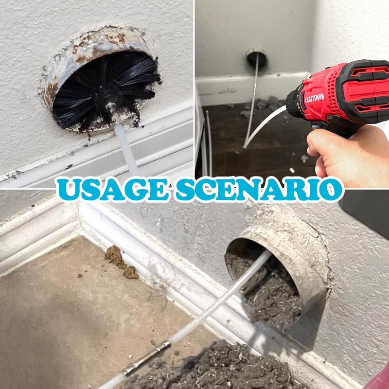 30 Feet Pro Dryer Vent Cleaner Kit, Ultra-Flexible Lint Brush with Drill Attachment for Speedy Cleaning, Power Up Your Dryer Efficiency With or Without a Drill