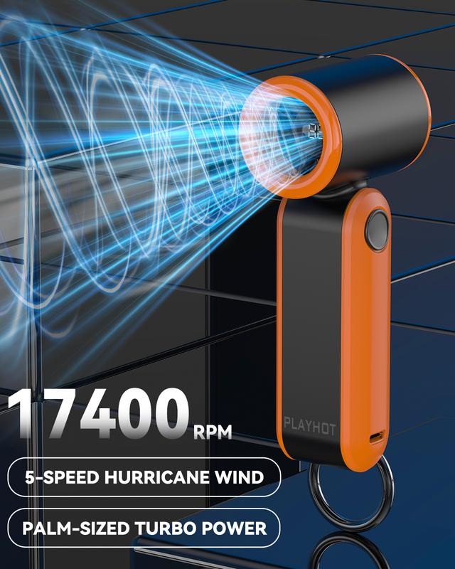 PLAYHOT Portable Handheld Turbo Fan 5Gear 17400 RPM, Up to 8 Working ...
