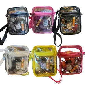 Keychain Multifunction Accessories Set, Clear Transparent Crossbody Handbag in Black, Sunflower, Pink, White, Purple, Leopard, Butterfly, Nurse, Cheetah
