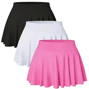Women’s High Waist Ruffled Pleated Mini Skirt Skort – Double-Layer Flared Short Skirt with Lace, Soft Comfortable Fit, Breathable Casual Sport Skort for Tennis, Golf & Everyday Wear
