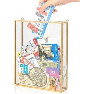 8x10 Travel Shadow Box Frame with Slot  Top, Glass Shadow Boxes Display Case for Loading Memories, Shadow Keepsake Box for Tickets,  Bottle Caps, Shells,  and