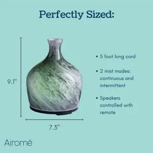 Airome Essential Oil Diffuser - Obsidian Bluetooth Ultra Sonic - 300mL Capacity - Candles, Decor Glass Aroma Scented