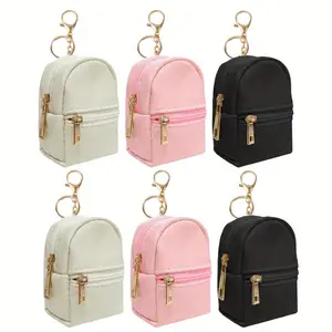 Set of 6 Mini Backpack with Keychain,Portable Makeup Lipstick Bag,Travel Data Cable Organizer Purse,PU Zippered Pouch,Halloween Christmas Party Gifts,Hand Tools Kits