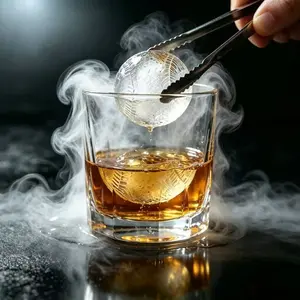 6-cavity 2.2-inch silicone ice ball mold (includes funnel and lid), easy release, reusable—ice maker for whiskey, cocktails, and home bars