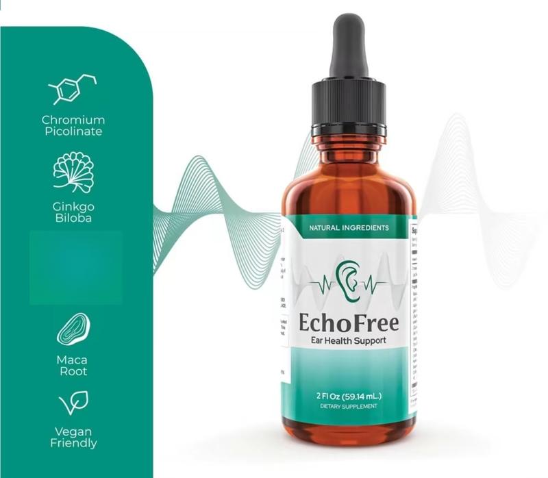 EchoFree-100%Natural-20-in-1 Liquid Formulafor Ear Welness-With Chromium Picolinate, Ginkgo Biloba&GABA-Sugar-Free, Vegan, Non.GMO-Daily Support for Quiet Focus & Clarity-2Droppers/Day