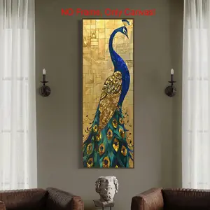 Peacock Pattern Canvas Painting, Abstract Pattern Print, 1 Count Modern Wall Art Painting, Wall Art Decor for Home Living Room Bedroom Office, Artwork