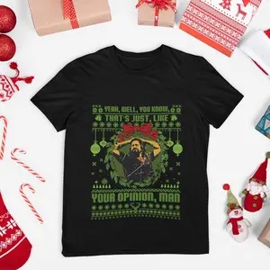 The Dude Your Opinion Man Vintage T-Shirt, The Big Lebowski Funny Movies Merch, Christmas Gift for Unisex