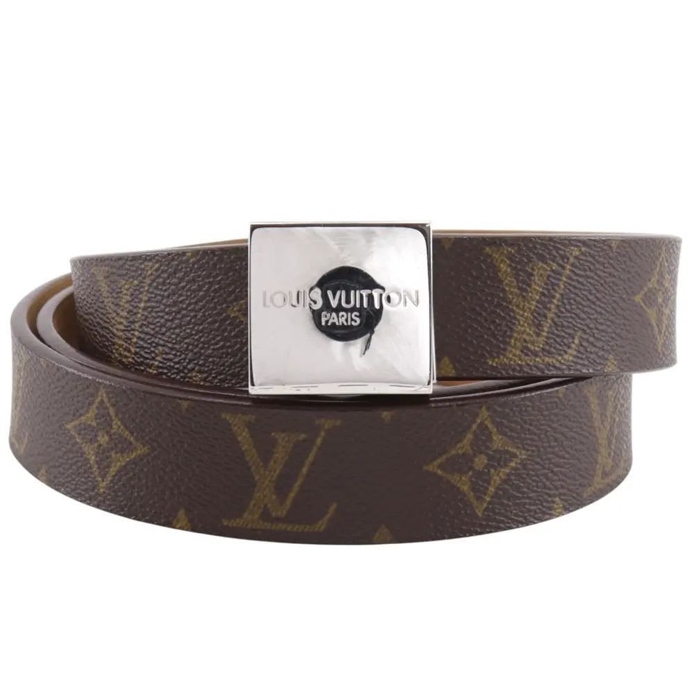 Pre-owned Louis Vuitton Canvas Small Leather Goods Ceinture Carree Monogram Belt