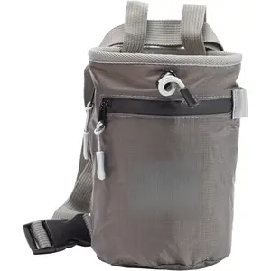 Chalk Bag for Rock Climbing, Climbing Chalk Bag for Bouldering with 2 Large Zipper Storage Pockets, Premium Gym Chalk Bag for Weightlifting, Great Gift and Rock Climbing Gear