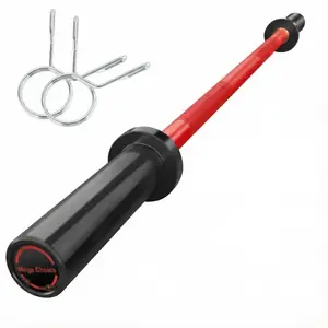 Garvee Straight Barbell 4FT (47 in), 2-Inch olympi Weightlifting Bar, 500 LB Capacity Solid Steel Bar with Chrome Finish & Knurled Grip for Home Gym Strength Training