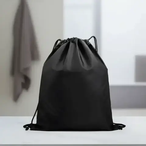 1 Piece Plain Drawstring Backpack, Casual Nylon Waterproof Sports Backpack, Multifunctional Sports Bag for Travel Fitness Work, Durable Waterproof Bag