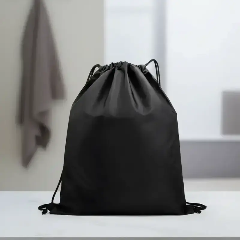 1 Piece Plain Drawstring Backpack, Casual Nylon Waterproof Sports Backpack, Multifunctional Sports Bag for Travel Fitness Work, Durable Waterproof Bag