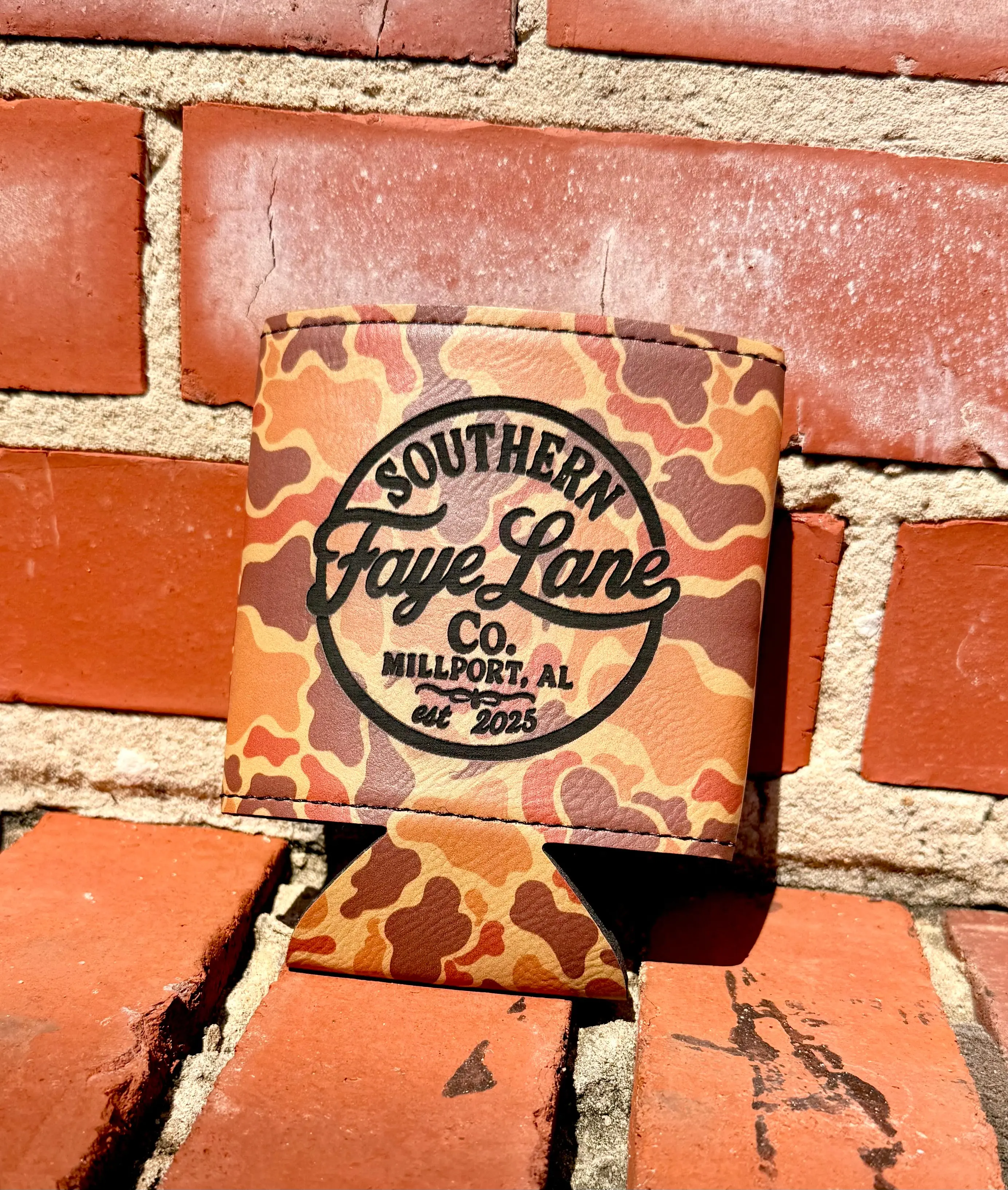 Brown Camo Southern Faye Lane Co. Koozie