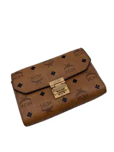 Pre-owned MCM Cognac Visetos Mini Envelope Chain Crossbody Bag/WJ03627036/7036