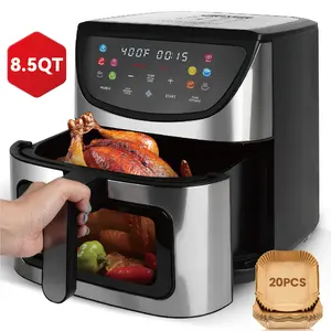 8.5QT Air Fryer, New large capacity suitable for 5-6 people, Smart touch screen for easy operation with 10 preset functions, non-stick coating for easy cleaning, kitchen accessories, kitchen air fryers,Smokeless Indoor Grill Grill Cooking Stainless