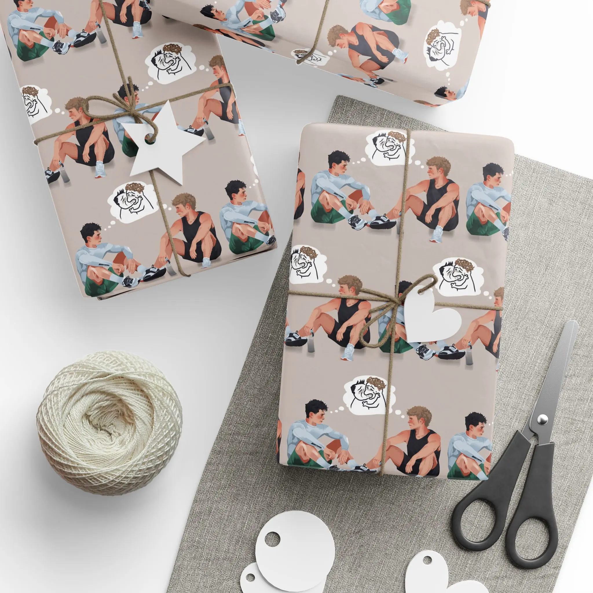 Heated Rivalry Couple Art Wrapping Paper, Shane Hollander and Ilya ...