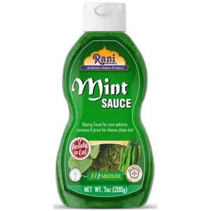 Rani Mint Sauce (Savory Dipping Sauce) 7oz (200g) Glass Jar, Ready to eat, Vegan ~ Gluten Free | NON-GMO | Kosher | Indian Origin