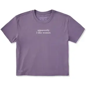 Women's Apparently I Like Women Short Sleeve Crusher Boxy Tee