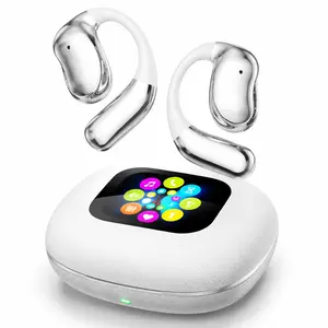 MFQGDX Open Ear  Earbuds with Smart Touch Screen Case | HiFi Bass   | ENC Noise Cancelling Sports Earphones for iPhone & Android | Voice Assistant Ready