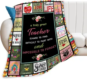 Teacher Gifts for Women Men Teacher Blanket Ultra Soft Cozy Flannel Teachers Day Graduation Retirement Gift Throw Blankets Fuzzy Plush Bedding Blanket Teacher Appreciation Gifts 50"x40"