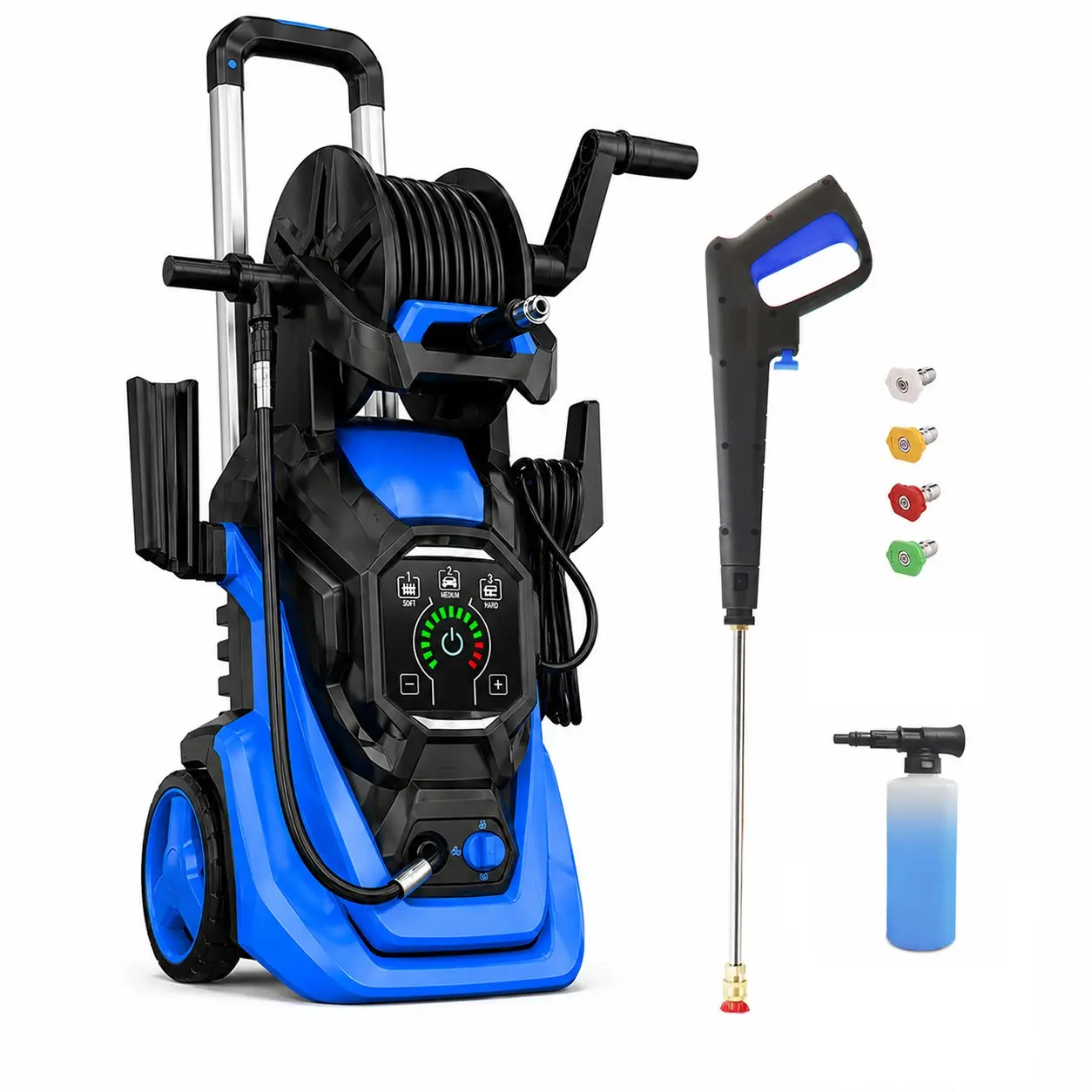 5560PSI MAX 3.0GPM Electric Pressure Washer, 15 Level Adjustable Touch Screen, Broad Surface Cleaning Coverage, with 4 Quick Connect Nozzles, 500ML Soap Tank, Stainless Steel Lance and Total Stop System for Car Wash, Home, Patio Cleaning