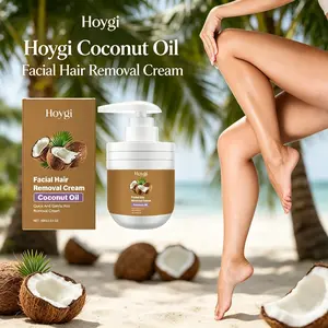 Coconut Gentle Hair Removal Cream for Face, Natural Hair Remover, Unisex Facial Depilatory for Lips and Mustache, Non-Irritating and Mild Formula