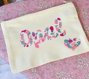 Custom Name Patches: Liberty of London fabric, Script Name Appliques, Custom Iron-On Patches (Adhesive Backing Available)