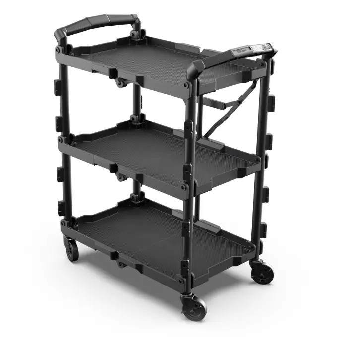 Hyper Tough Hyper Stack New Foldable Collapsible Utility Cart, Black