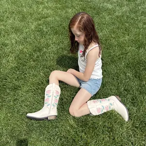 Kids' Emberly Embroidered Western Boots - art class