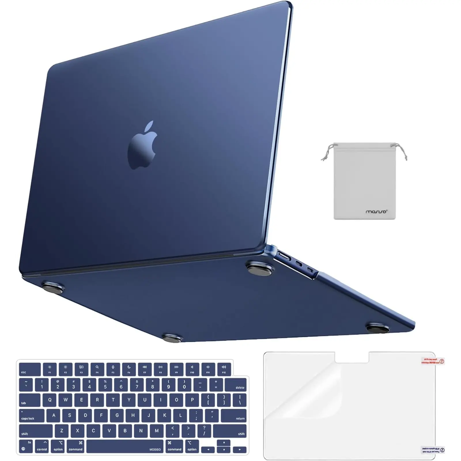 MOSISO Compatible with MacBook Air 13 inch Case M5 2026 M4 M3 M2 2025-2022 A3449 A3240 A3113 A2681, 4 in 1 Kit Matte Hard Shell for MacBook Air 13.6 Case, Anti-Fingerprints&Ultra-Thin