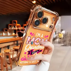 Mom and Grandma Floral Pink Print Compatible with iPhone 16 16e 15 17 Air 14 13 12 11 Pro Max Plus X XS Four-corner Thickened Rugged Durable shockproof Anti-Scratch soft Silicone case