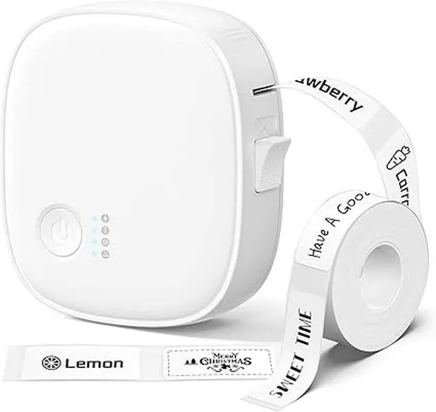 Portable Bluetooth Thermal Label Maker, Wireless Mini Label Printer with Built-In Cutter, Rechargeable   Label Tape for Home, Office, Kitchen & Organization