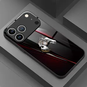 Cool and stylish eagle and horse fusion tech-patterned high-definition glass phone case Suitable for iPhone 17 16,15,14,13,12,11 Plus Pro Max