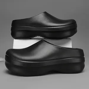 Chic Clogs [Stylish Clogs] Comfortable Men's Black EVA Slip-On Clogs | Chunky Sole, Round Toe, Solid Color, Durable for Summer Casual Wear