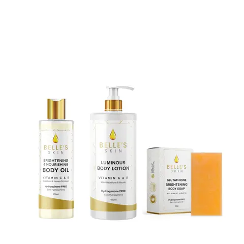 BELLE'S SECRETS Glow Combo, Vitamins-Infused Body Care Set to Moisturize, Support Hydrating & Radiant Skin and Boost Your Body Care Routine
